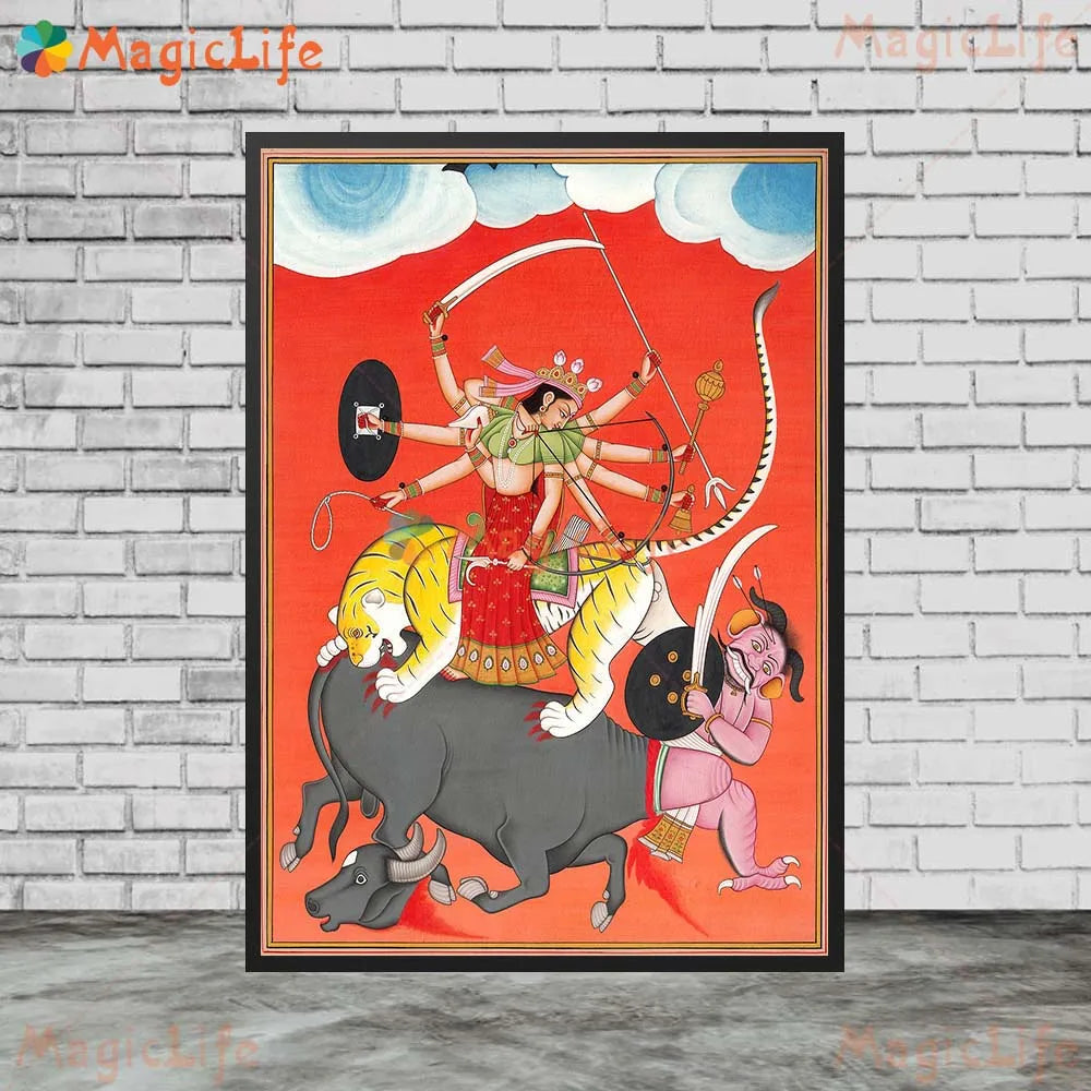 Goddess Durga Kamadeva Religion Poster Wall Pictures For Living Room Wall Art Canvas Painting Home Decor Unframed