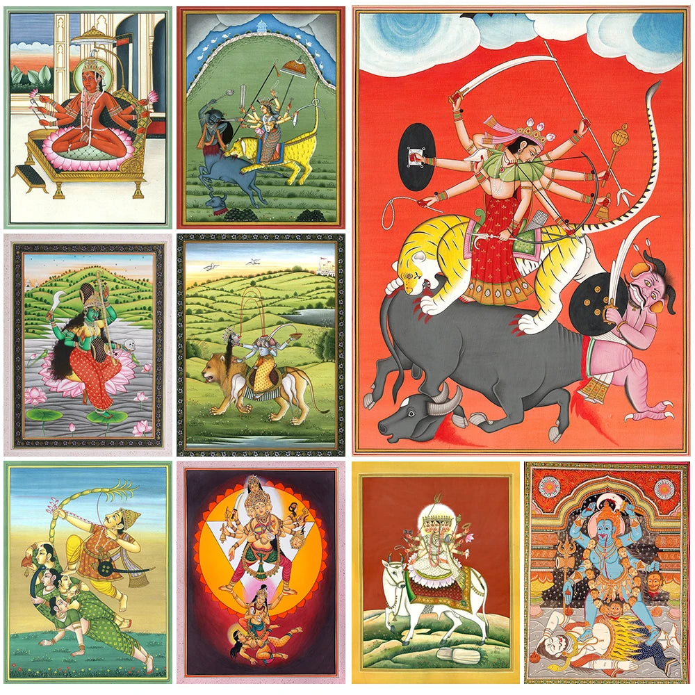 Goddess Durga Kamadeva Religion Poster Wall Pictures For Living Room Wall Art Canvas Painting Home Decor Unframed