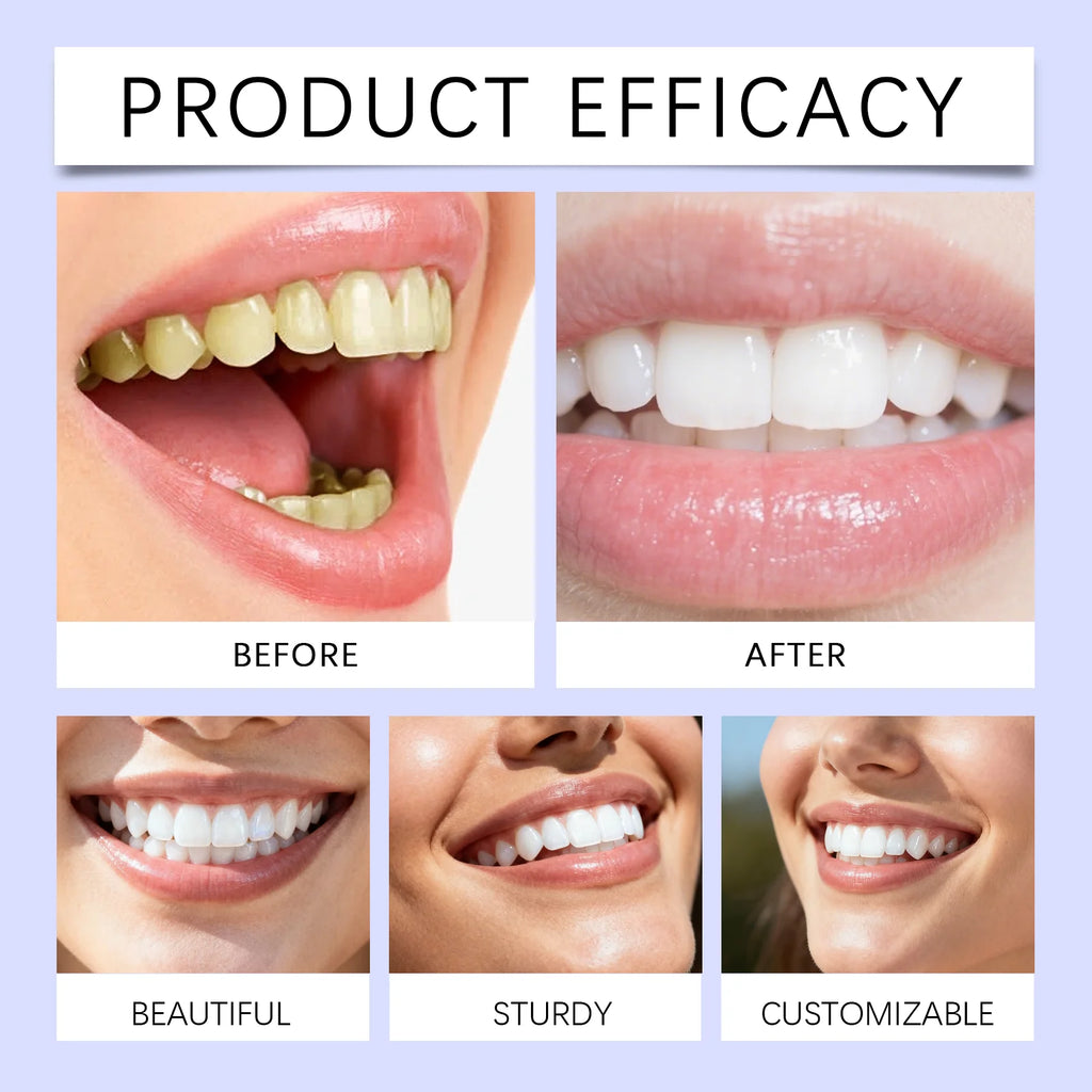 Purple Teeth Whitening Strips for Stain Removal and Oral Cleaning