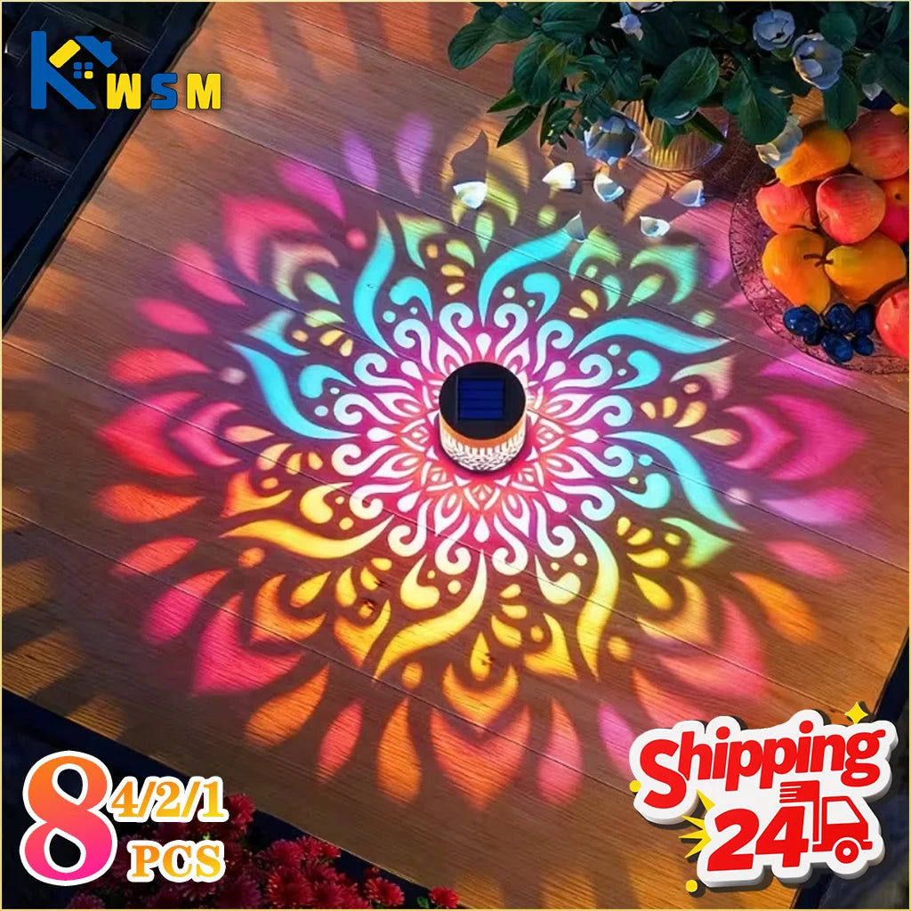 Solar Mandala Wall Light – Waterproof Auto Sensor