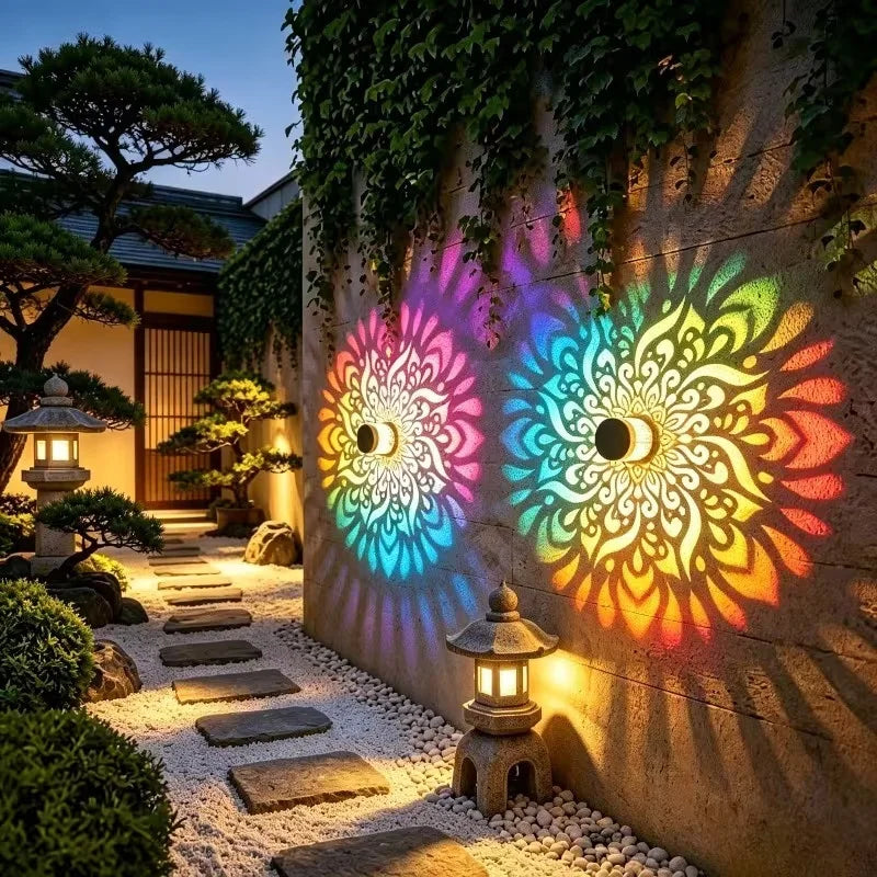 Solar Mandala Wall Light – Waterproof Auto Sensor